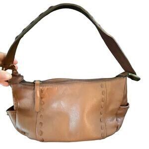Charter Club Genuine Leather Shoulder Hobo Bag Milk Chocolate